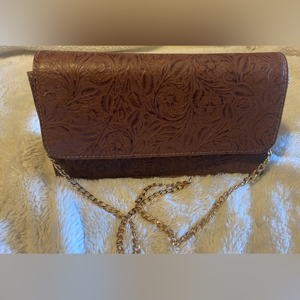 Handmade Mexican Leather Clutch/Crossbody Bag